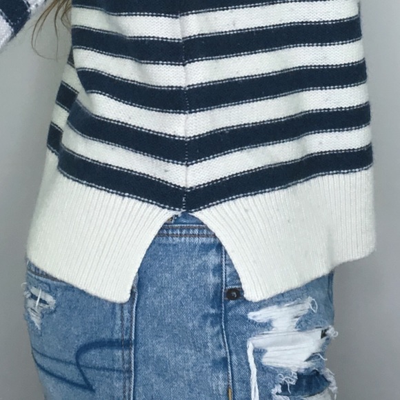 American Eagle Wool Sweater Long Sleeve Knit Striped Stretch Warm Winter Casual - Picture 5 of 7